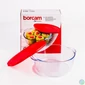 Kép 3/5 - BORCAM kerek hőálló üvegedény fogóval, műanyag tetővel 2.200ml, 251*220*80mm