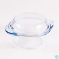 Kép 1/4 - BORCAM ovális hőálló üvegedény tetővel, fogóval 840ml, 190*159*60mm 