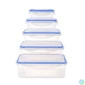 Kép 1/7 - TOO KT-140 5 db-os téglalap ételtároló doboz szett 240ml+500ml+1.000ml+1.500ml+2.500ml