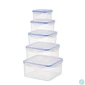 Kép 3/4 - TOO KT-141 5 db-os négyzet ételtároló doboz szett 400ml+700ml+1.200ml+2.000ml+3.000ml