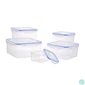 Kép 4/4 - TOO KT-141 5 db-os négyzet ételtároló doboz szett 400ml+700ml+1.200ml+2.000ml+3.000ml