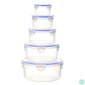Kép 5/7 - TOO KT-142 5 db-os kerek ételtároló doboz szett 400ml+800ml+1.500ml+2.300ml+3.600ml