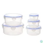 Kép 6/7 - TOO KT-142 5 db-os kerek ételtároló doboz szett 400ml+800ml+1.500ml+2.300ml+3.600ml