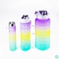 Kép 1/3 - TOO KT-399 3in1 kulacs, 2.000ml+900ml+280ml-es színátmenetes motivációs kulacs idézetekkel és időskálával