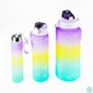 Kép 2/3 - TOO KT-399 3in1 kulacs, 2.000ml+900ml+280ml-es színátmenetes motivációs kulacs idézetekkel és időskálával