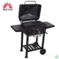Kép 4/8 - TOO BG-200B fekete BBQ faszenes grillkocsi két oldalsó asztallal