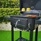 Kép 8/8 - TOO BG-200B fekete BBQ faszenes grillkocsi két oldalsó asztallal
