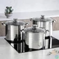 Kép 2/2 - TOO LP-7173 prémium rozsdamentes 6 darabos edénykészlet, 9 liter+11,1 liter+17,5 liter fazék/lábas+fedők