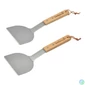 Kép 1/2 - Barbecook BC-ACC-7123 2db-os rozsdamentes acél rostlap forgató, fa nyél, 100% FSC, 31cm