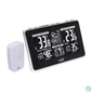 Kép 1/2 - Home HCW 25 időjárás-állomás külső jeladóval, negatív, fehér LCD kijelző, beltéri hőmérséklet és páratartalom, digitális óra, naptár