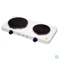 Kép 1/4 - Home HG R 02WH hordozható elektromos főzőlap, dupla, teljesítmény 1000 W + 1500 W, Ř15 cm + Ř18 cm főzőfelület, zománcozott készülékház, fehér