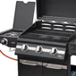 Kép 4/5 - Home GRG01 gázgrill, 3 főégővel, 1 oldalégővel, 3,2 kW teljesítmény égőnként, nyomásszabályozó készlettel