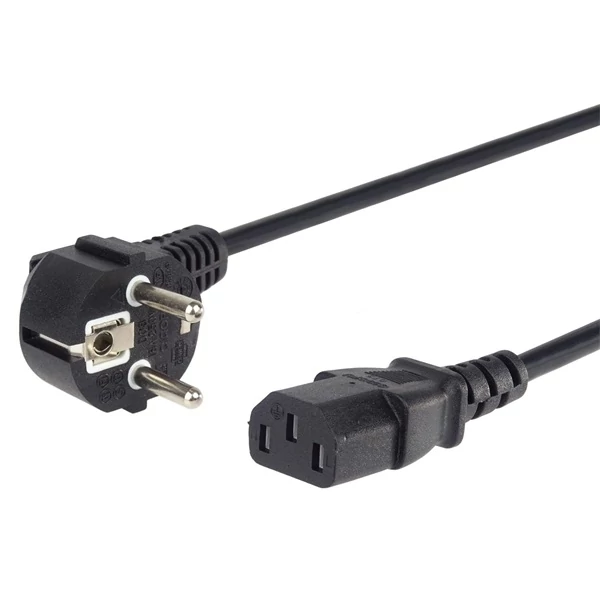 PREMIUMCORD Tápkábel, PC, CEE7/7, SCHUKO - C13 M/F, 2m, fekete