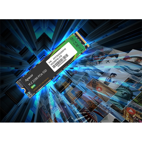 Apacer SSD AS2280P4X Series - 512GB AP512GAS2280P4X-1 (M.2 PCI-E Gen. 3, Olvasás: 2100 MB/s, Írás: 1700 MB/s)