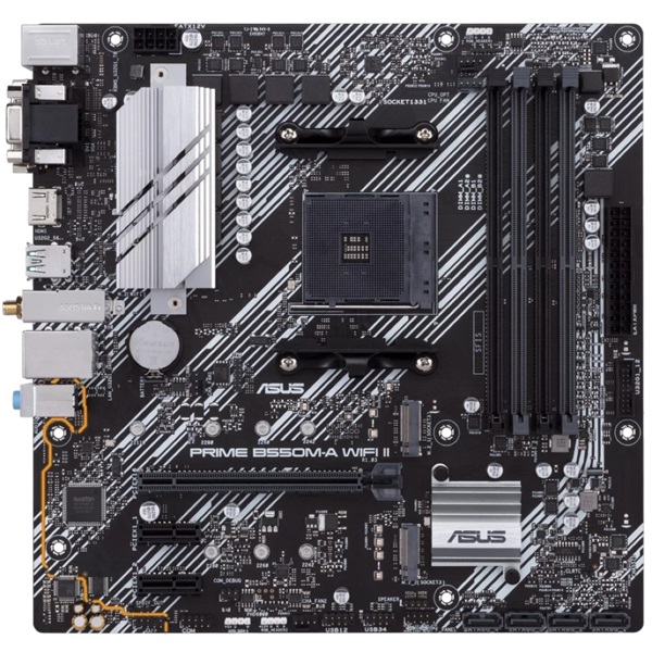 Asus Alaplap - AMD PRIME B550M-A WIFI II AM4 (B550, 4xDDR4 4866MHz, 4xSATA3, 2x M.2, Raid, D-sub/DVI-D/HDMI)