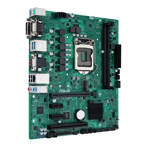 Asus Alaplap - Intel PRO H510M-C/CSM s1200 (H510, 2xDDR4 3200MHz, 4xSATA3, 1xM.2, DP/VGA/DVI/HDMI/RS-232)