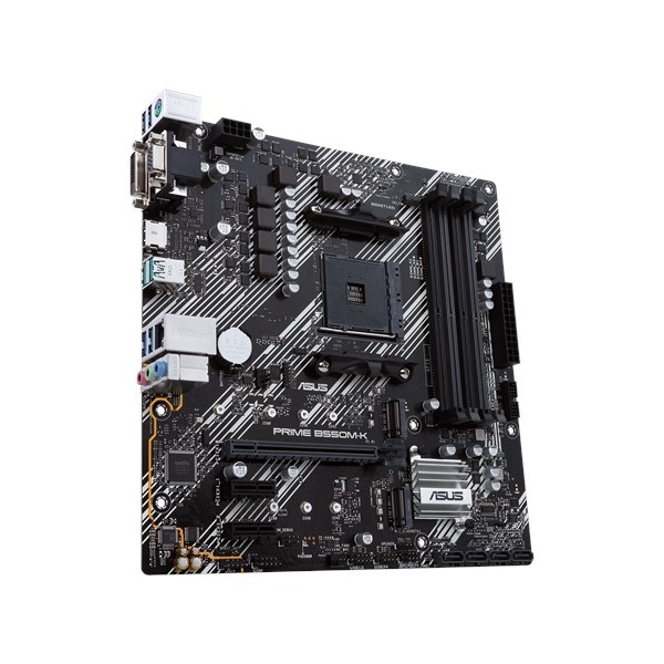 Asus Alaplap - AMD PRIME B550M-K AM4 (B550, 4xDDR4 4800MHz, 4xSATA3, 2x M.2, Raid, 4xUSB2.0, 8xUSB3.2)