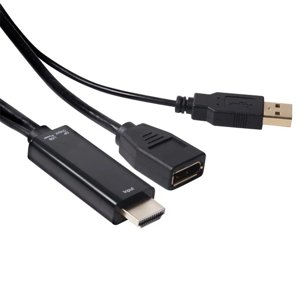 Club 3D Átalakító - CAC-2330 (HDMI to DisplayPort, 4K30Hz, FHD120Hz, USB-A táp)