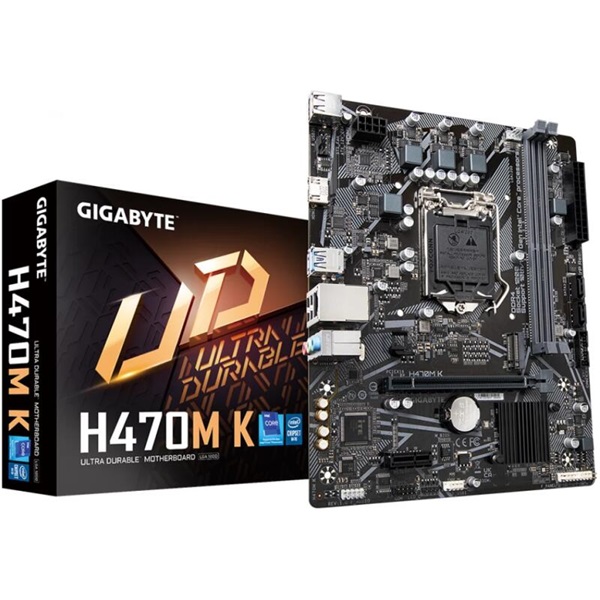 Gigabyte Alaplap - Intel H470M K s1200 (H470, 2xDDR4 2666MHz, 1xGBE LAN, 4xSATA3, M.2, 6xUSB2.0, 4xUSB3.2)