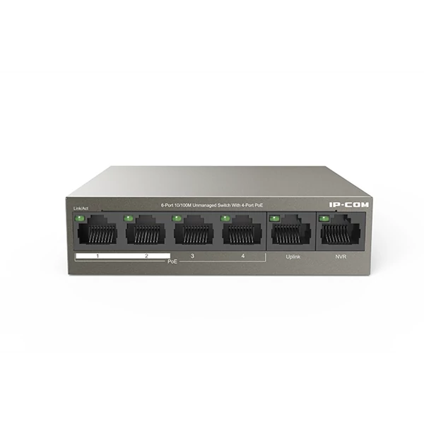 IP-COM Switch PoE - F1106P-4-63W (6x100Mbps; 4 af/at PoE port; 58W)