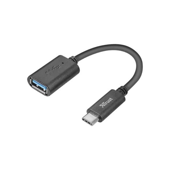 Trust Kábel - USB-C - USB3.0 (10cm; fekete; USB-C - USB-A csatlakozó)