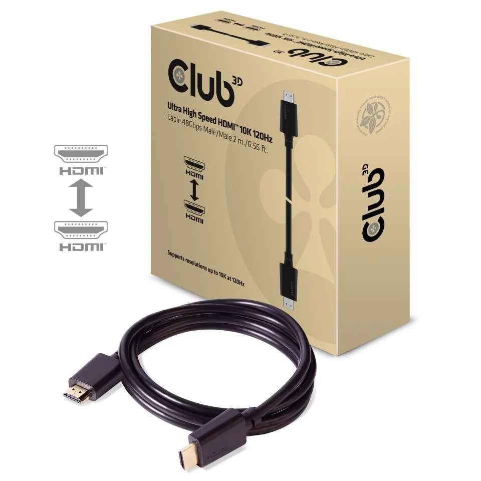 Club3D Ultra High Speed HDMI Cable 10K 120Hz 48Gbps M/M 2m Black kábel