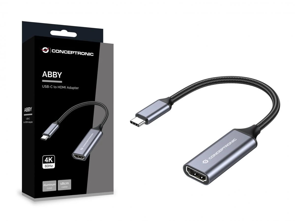 Conceptronic  ABBY09G USB-C to HDMI Adapter 4K60Hz Grey speciális átalakító