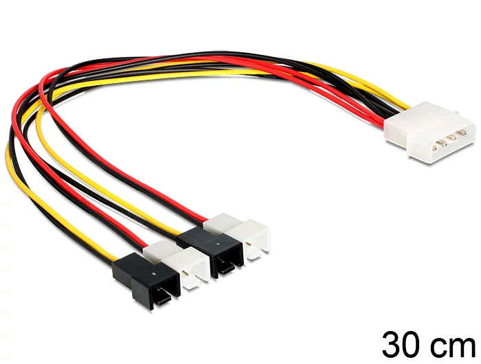 DeLock Cable power Molex 4 pin male > 4x 2 pin fan kábel