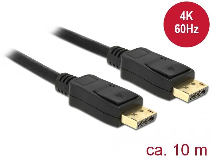 DeLock Displayport 1.2 male > Displayport male 4K 60 Hz 10m kábel