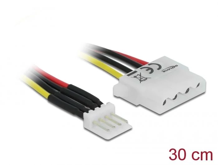 DeLock Power Floppy 4 pin male > Molex 4 pin female 30cm Cable kábel