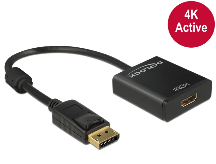 DeLock Adapter Displayport 1.2 male > HDMI female 4K Active Black speciális átalakító