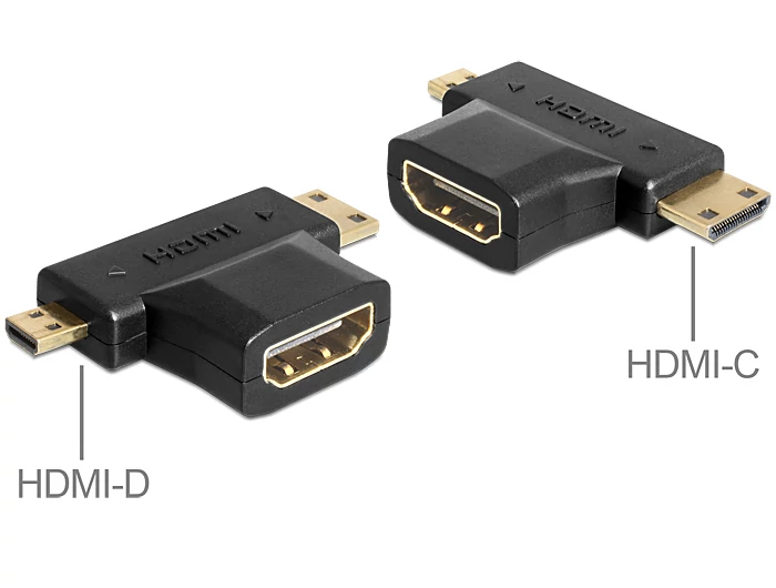 DeLock Adapter HDMI-A female > HDMI-C + HDMI-D male speciális átalakító