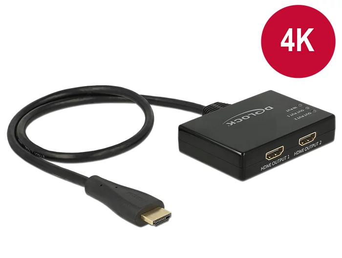 DeLock HDMI Splitter 1x HDMI in > 2x HDMI out 4K speciális átalakító