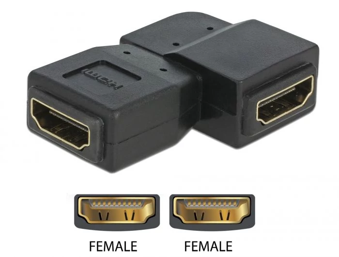 DeLock adapter HDMI famale to HDMI famale Black speciális átalakító