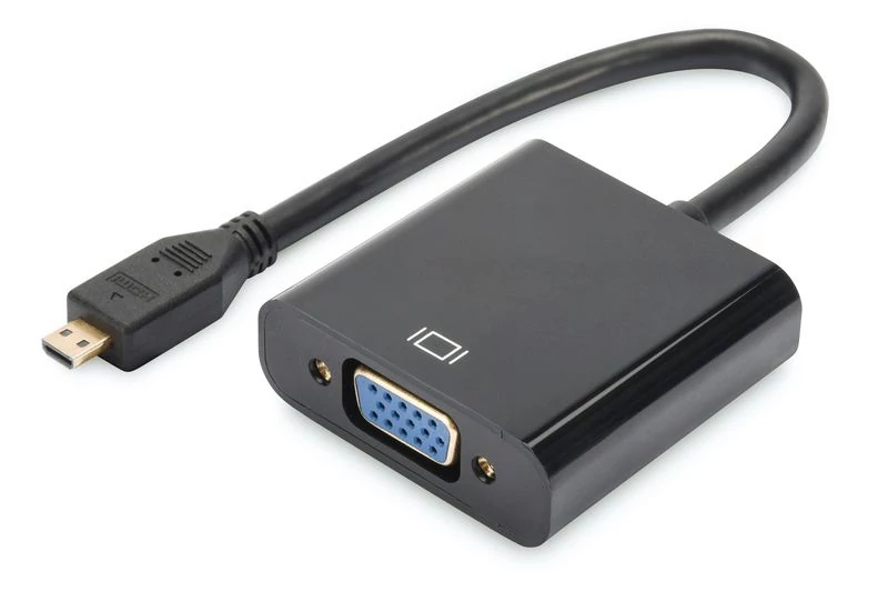 Digitus DA-70460 Micro-HDMI to VGA converter Black speciális átalakító