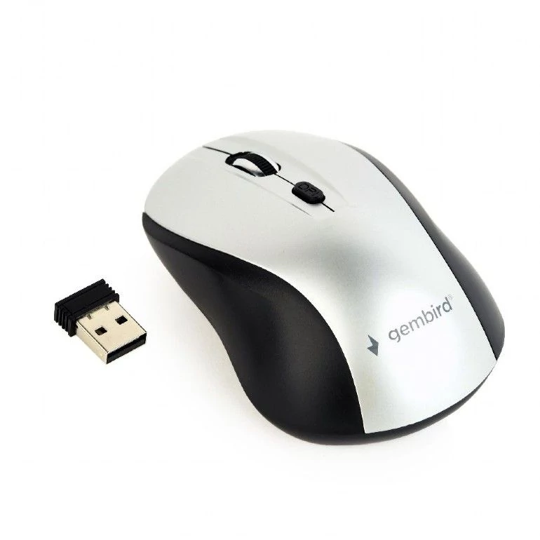 Gembird MUSW-4B-02-BS Wireless optical mouse Black/Silver egér