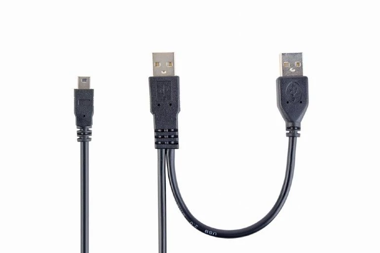 Gembird CCP-USB22-AM5P-3 Dual USB A to Mini-USB cable 0,9m Black kábel