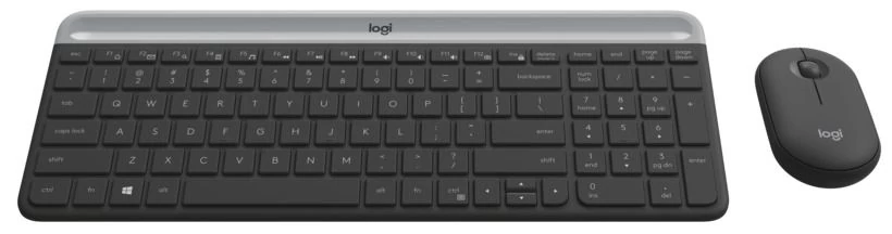 Logitech MK470 Slim Wireless Keyboard and Mouse Combo Black/Silver DE billentyűzet