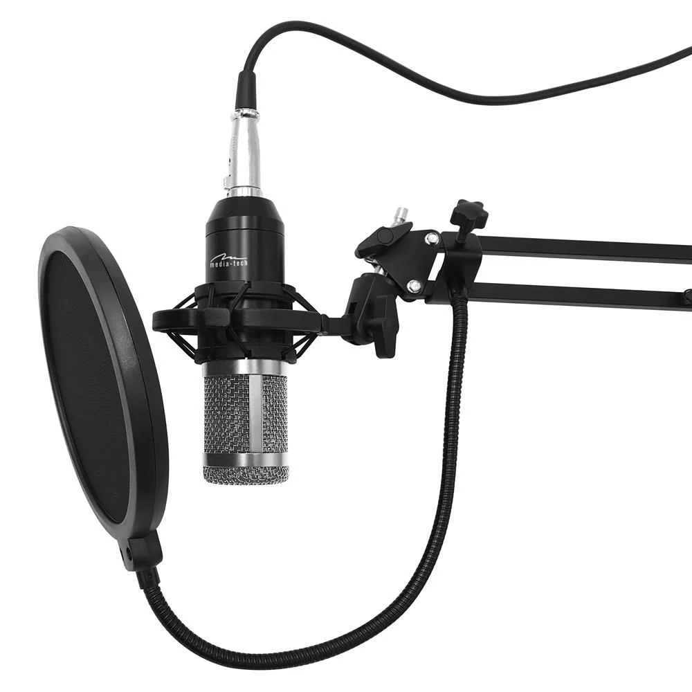 Media-Tech MT397S Studio and Streaming Microphone Silver mikrofon