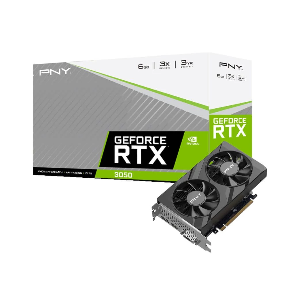 PNY GeForce RTX 3050 6GB DDR6 Verto Dual Fan XLR8 videókártya