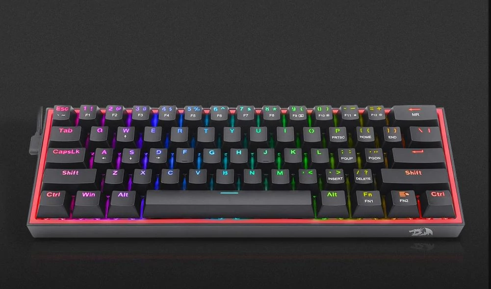 Redragon Fizz Pro black, wired&2.4G&BT Mechanical Keyboard, RGB, red switch Black HU billentyűzet