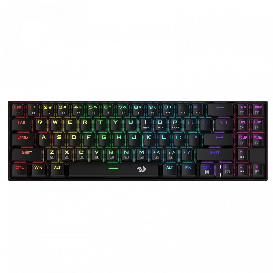 Redragon Deimos, Wired & Wireless Mechanical keyboard, RGB, red switch Black HU billentyűzet