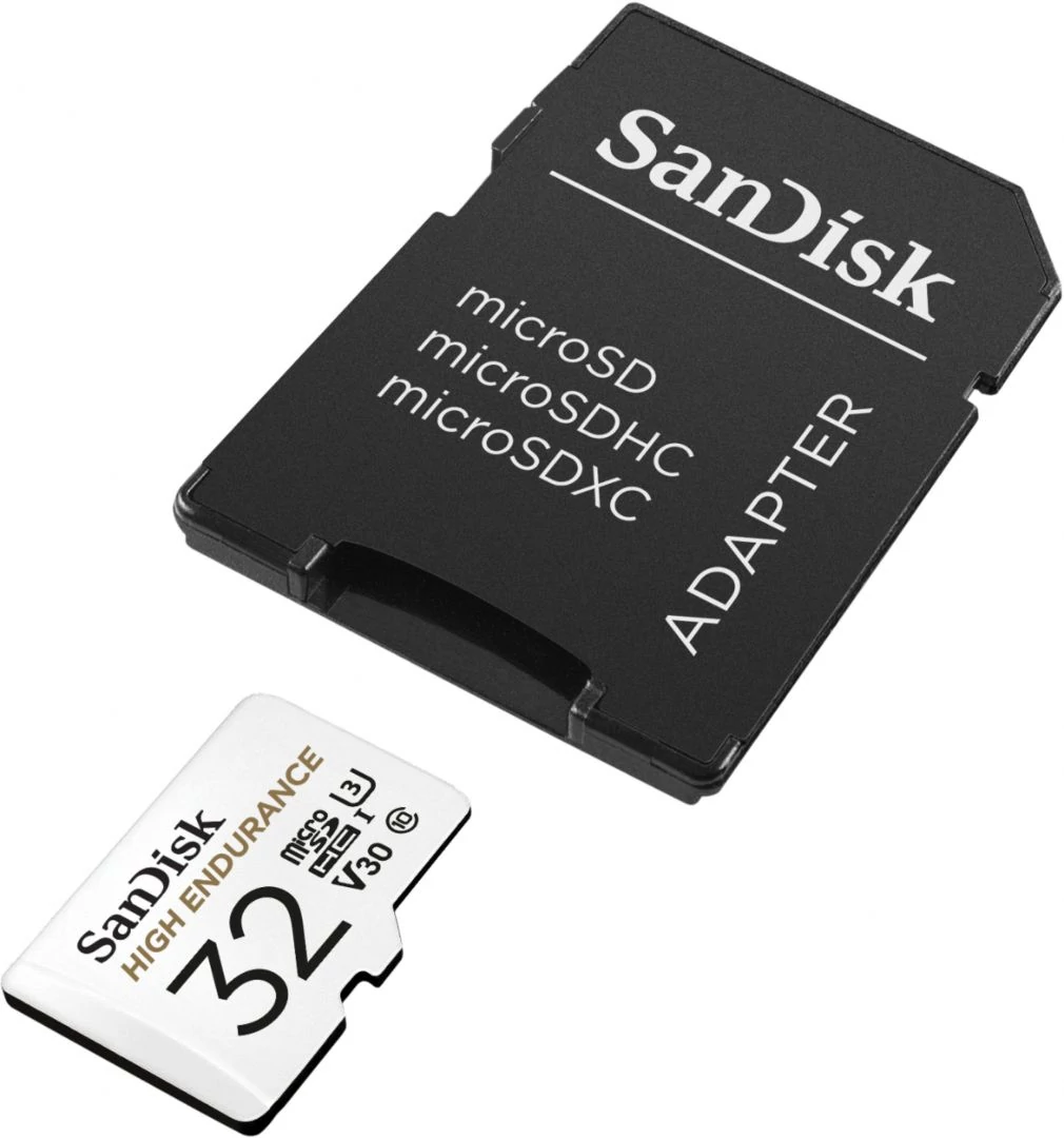 Sandisk 32GB microSDHC High Endurance  Class 10 CL10 U3 V30 + adapterrel memóriakártya
