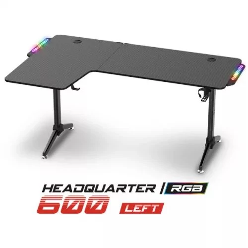 Spirit Of Gamer Headquarter 600 L Gaming Desk Black gaming asztal