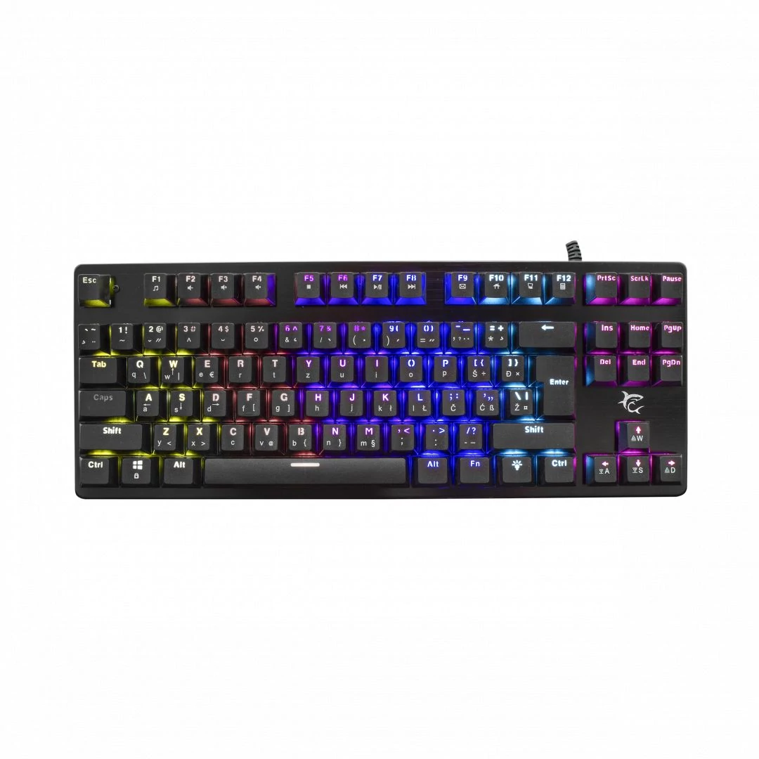 White Shark GK-1925 Spartan RGB Blue Switch Mechanical Keyboard Black US billentyűzet