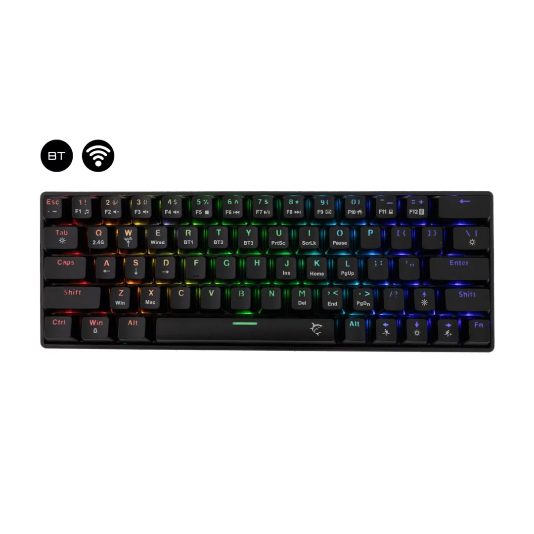 White Shark Kaiken Red Switches Gaming Keyboard Black US billentyűzet