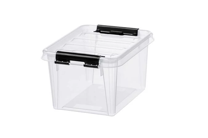 Műanyag tárolódoboz, 1,5 liter, fekete fogantyúkkal, SMARTSTORE 