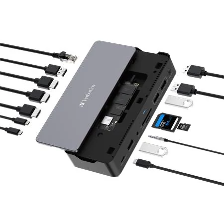 Dokkoló, 15 port, USB-C host, SSD bővítési lehetőség, VERBATIM 