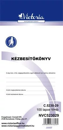 Nyomtatvány, kézbesítőkönyv, 100 lap, VICTORIA PAPER, 