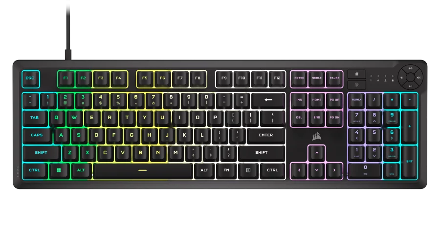 CORSAIR K55 CORE RGB Gamer Billentyűzet, fekete
